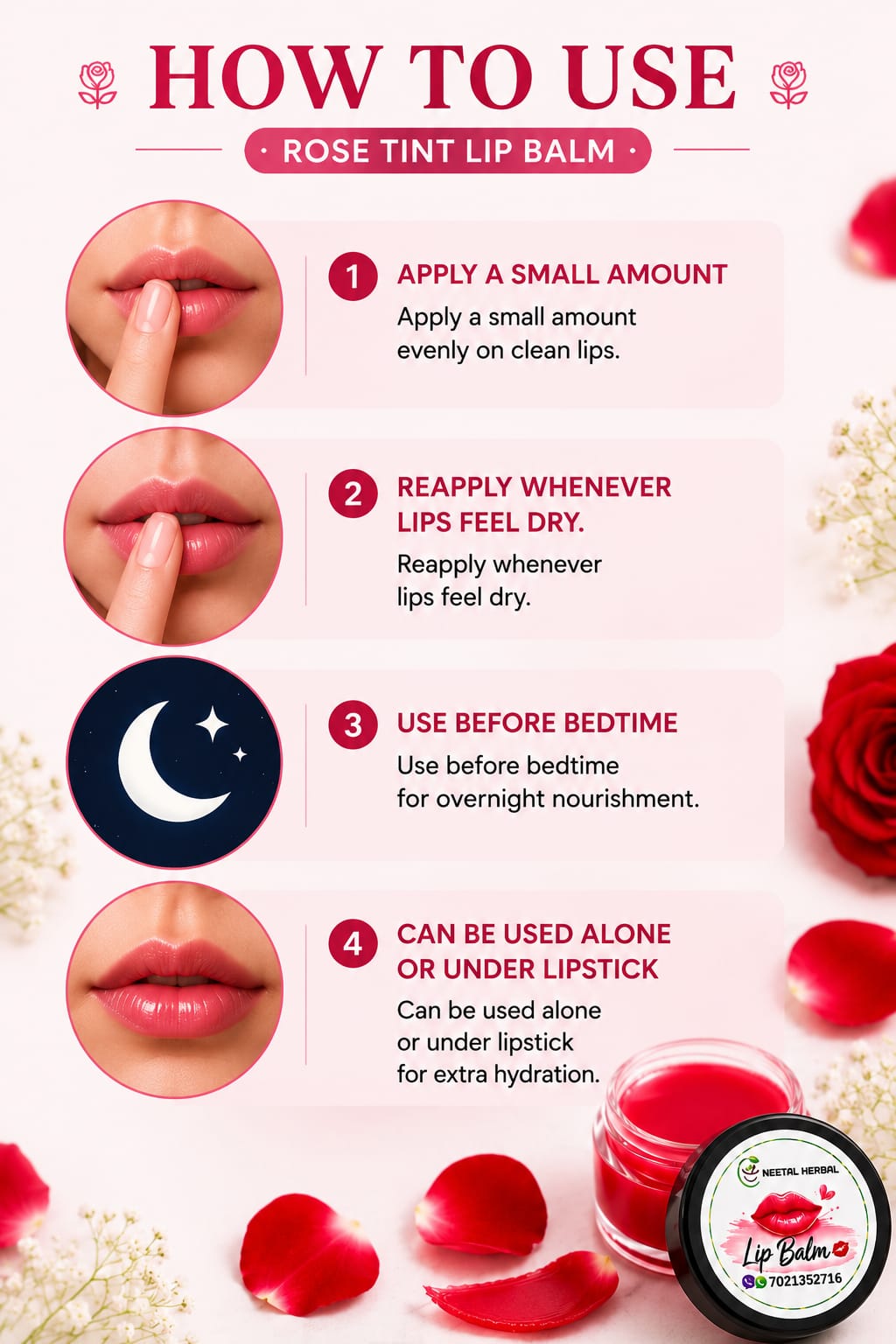 Rose Tint Lip Balm (2-in-1 Lip Balm + Lipstick)