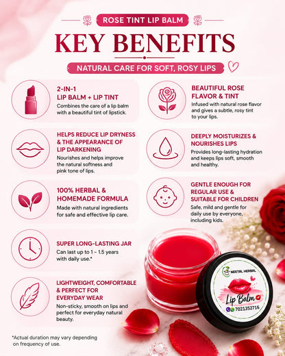 Rose Tint Lip Balm (2-in-1 Lip Balm + Lipstick)