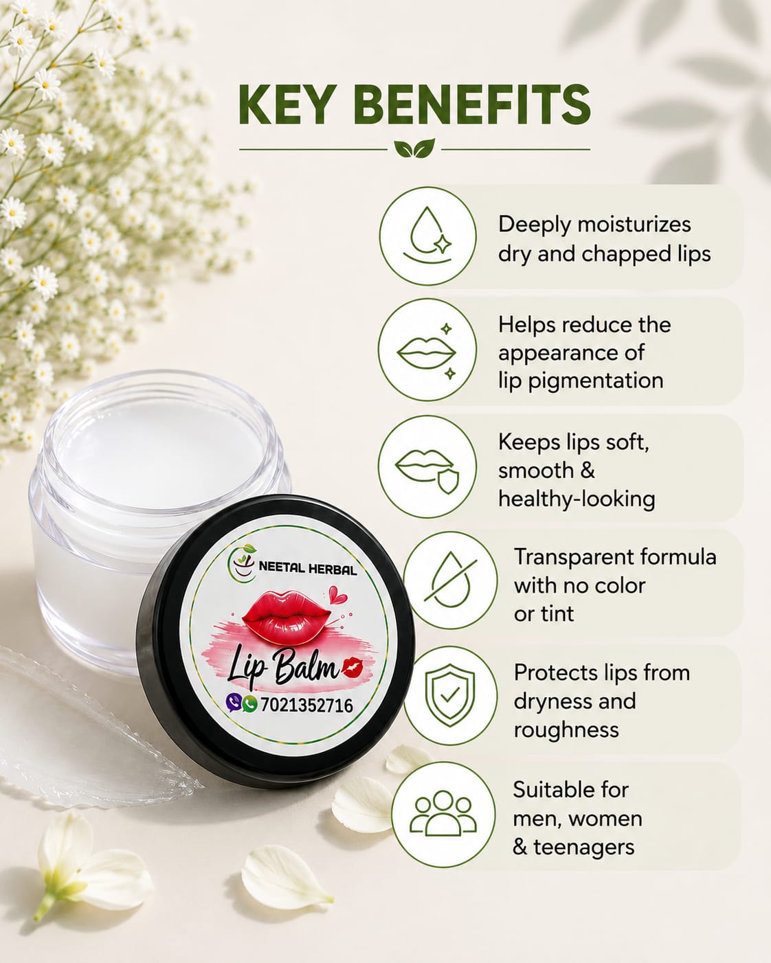 Transparent Natural Lip Balm