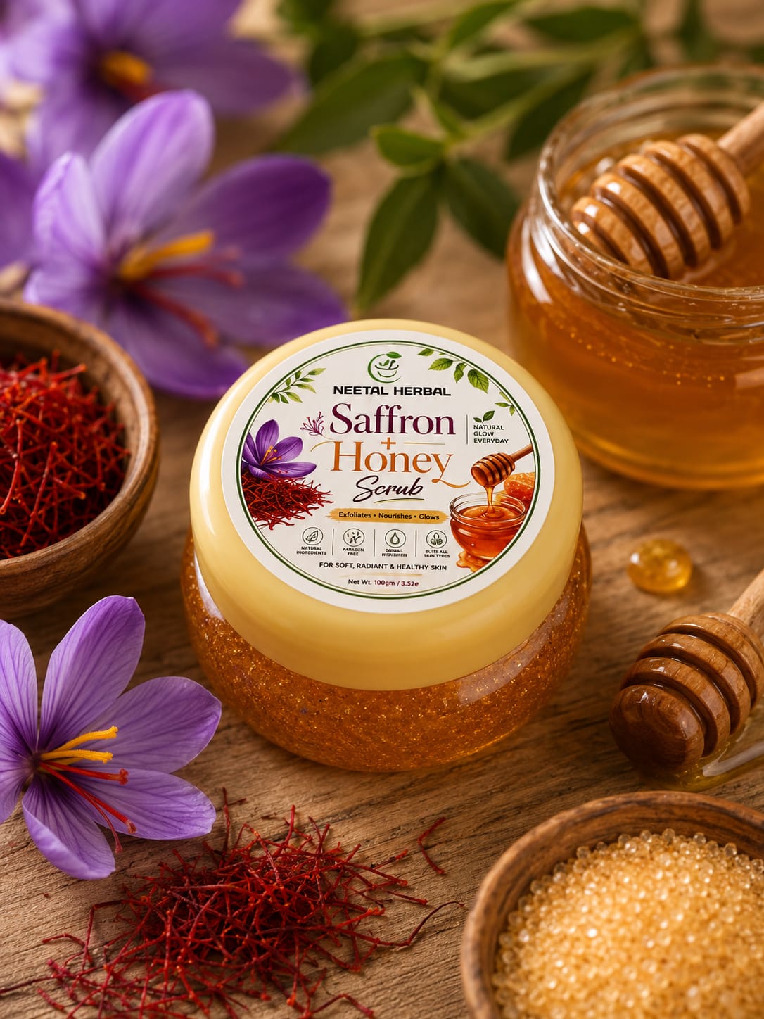Saffron + Honey Scrub
